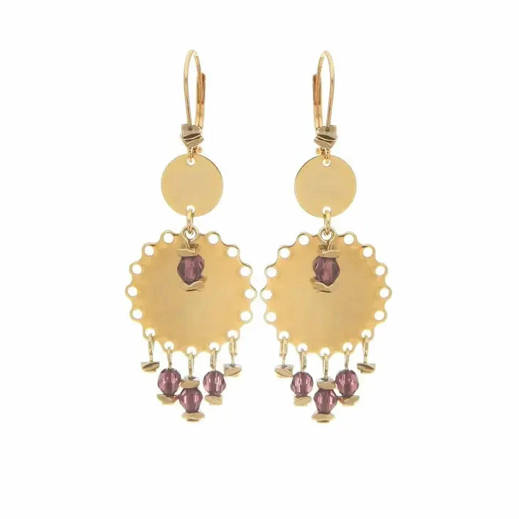 Kit Sofia Boucles D'oreilles Pastilles Fleur Et Breloque Or – Image 3