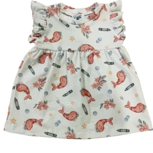 Robe à manches froncées motifs crevettes