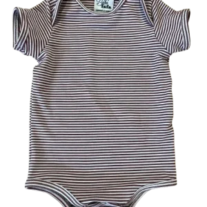 Cache-couche manches courtes rayé prune