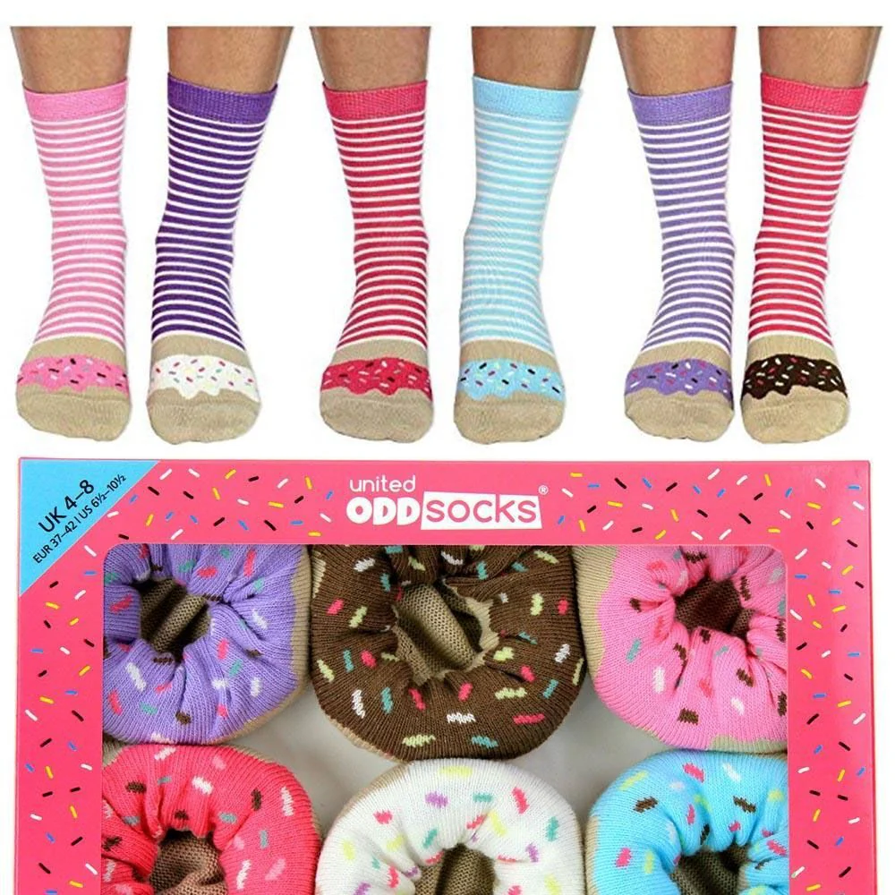 Coffret Chaussettes Donuts – 6 Chaussettes Impaires Fantaisie | United Oddsocks (37-42) – Image 3