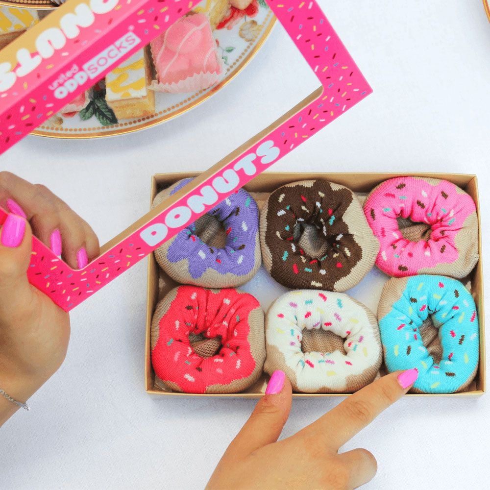Coffret Chaussettes Donuts – 6 Chaussettes Impaires Fantaisie | United Oddsocks (37-42) – Image 2