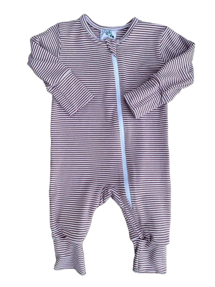 1 pièce évolutif rayé prune