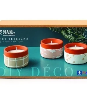 Kit FIMO Home Déco – 3 Bougeoirs Graine Créative