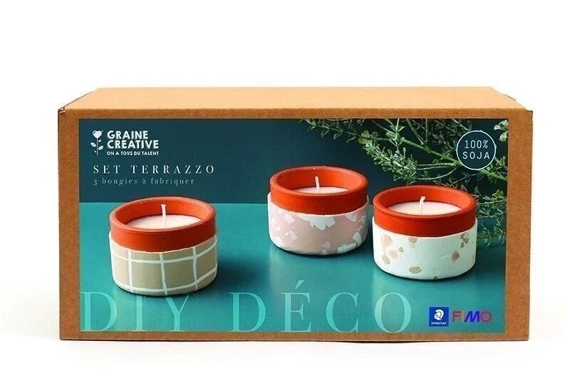 Kit FIMO Home Déco – 3 Bougeoirs Graine Créative