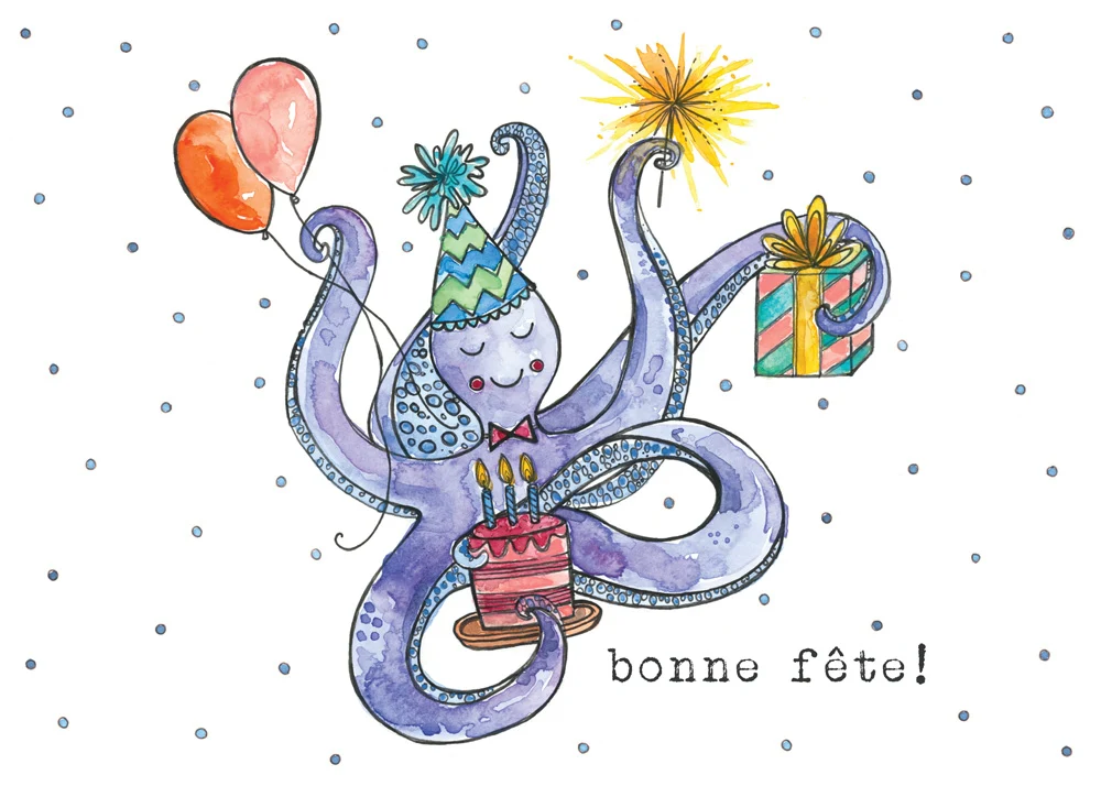 Carte de souhaits vierge - Octave- Bonne fête