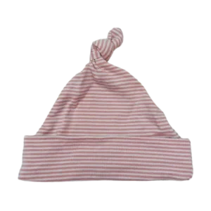 Chapeau en bambou rayé rose