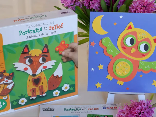 COFFRET CRÉATIF PORTRAITS EN RELIEF - ANIMAUX DE LA FORÊT Crealign – Image 3