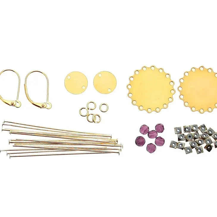 Kit Sofia Boucles D'oreilles Pastilles Fleur Et Breloque Or – Image 4