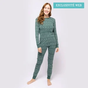 Ensemble pyjama 2 morceaux - Femme - Vert forêt