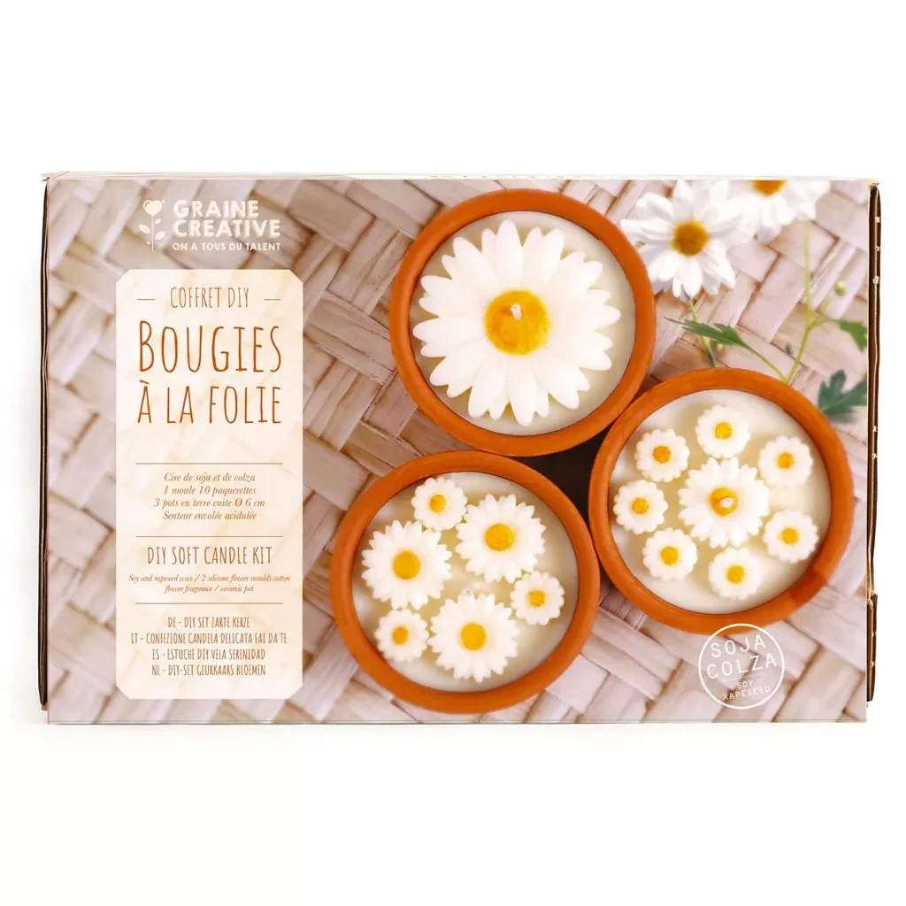 Kit bougie DIY Graine Créative - Bougies A la Folie - Pâquerettes x1