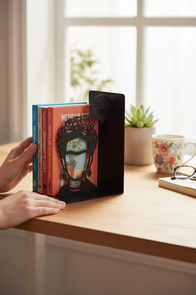 Porte-livres Frida – Balvi | Serre-livres métal noir design artiste – Image 5